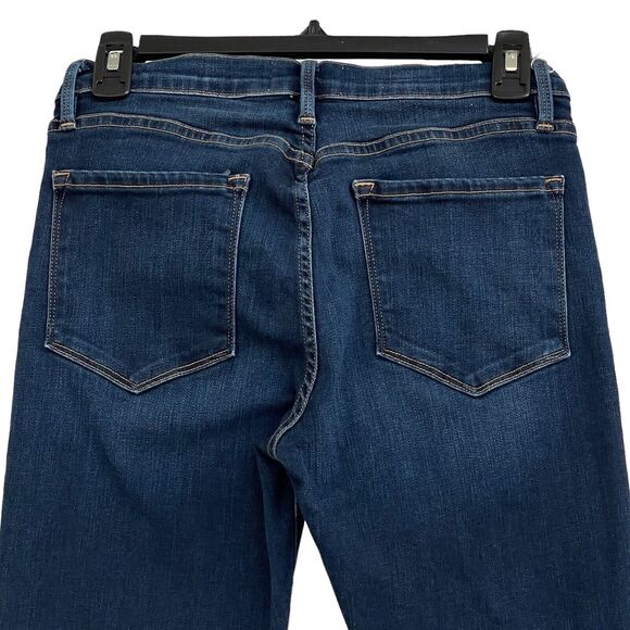 FRAME SZ 27 Jeans Le Skinny de Jeanne Mid-Rise Stretch 5-Pocket Snap Hems Martha - Picture 5 of 11